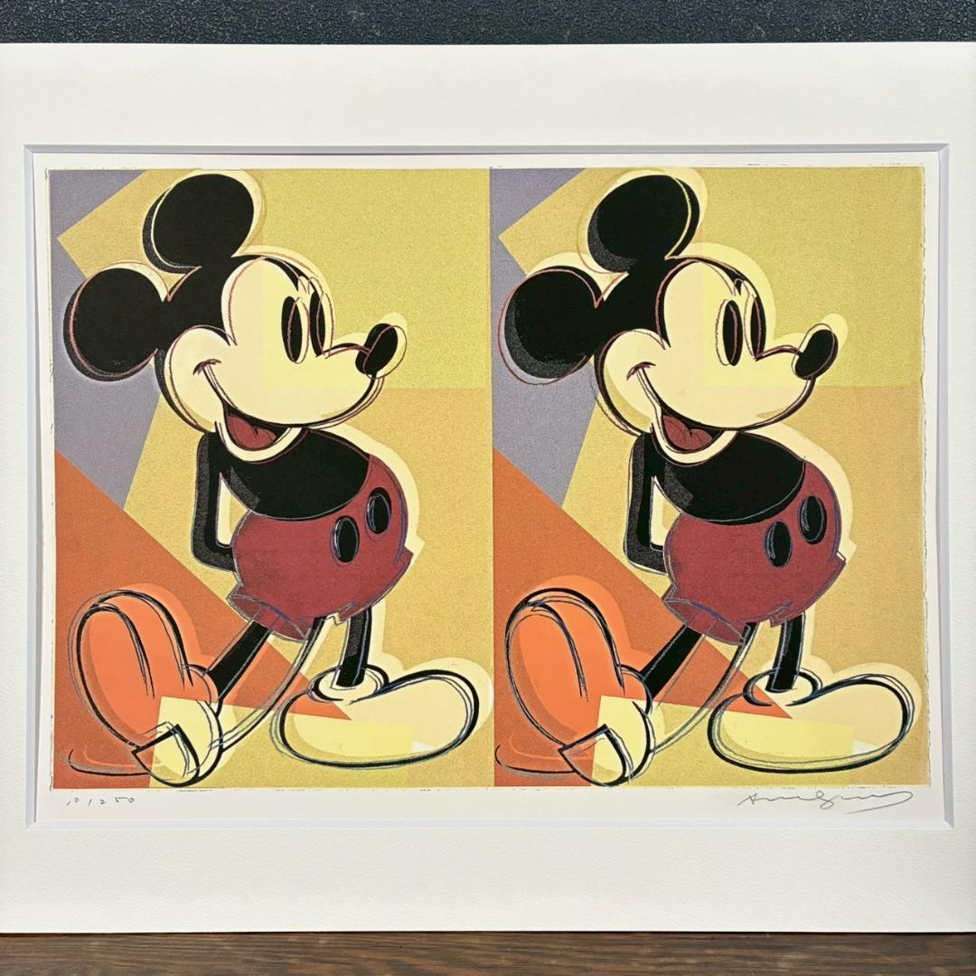 美品 アンディ・ウォーホル「ダブルミッキー～」シルクスクリーン 証明書・サイン有