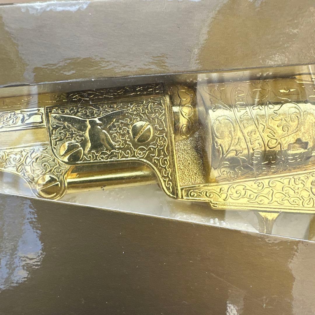 金メッキの装飾ピストル ライター アンティーク雑貨