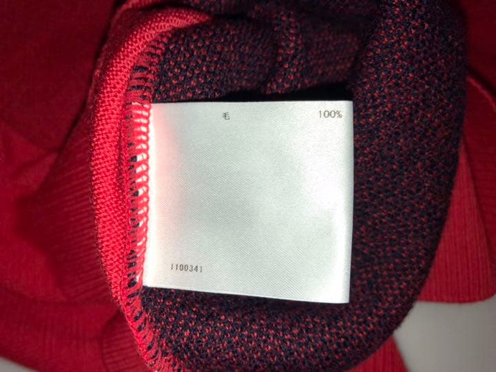 289マンシングウェア◆セーター 長袖ニット Mサイズ 赤x黒系レッドxブラック