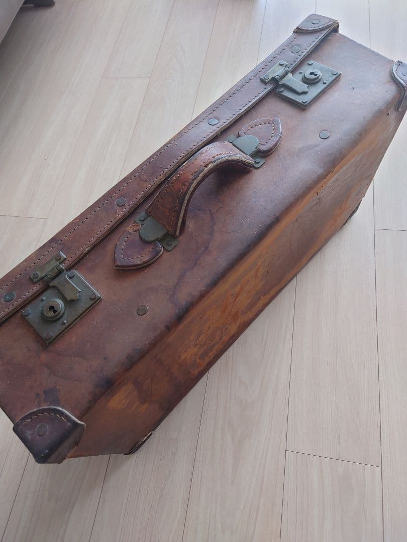 ヴィンテージ レザー トランクケース トランクバッグ レトロ雑貨 古道具
