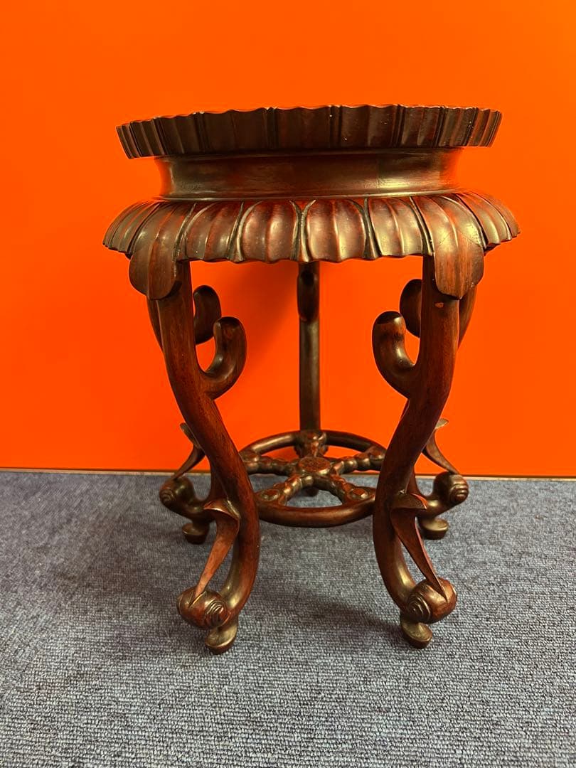 1167  木製　花台　飾り台　装飾品ベース　木彫り