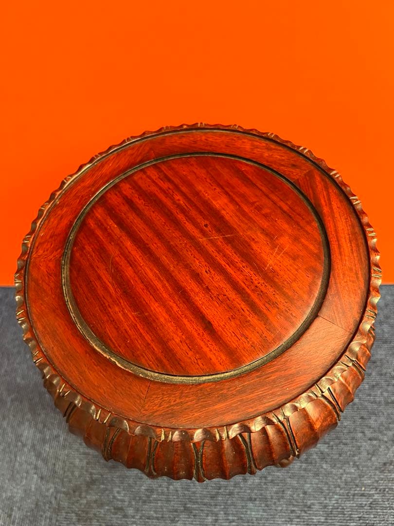 1167  木製　花台　飾り台　装飾品ベース　木彫り