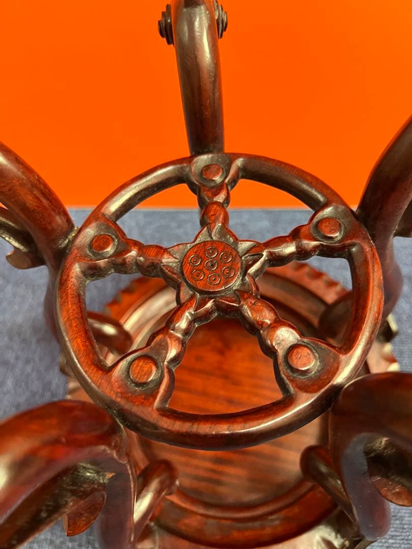 1167  木製　花台　飾り台　装飾品ベース　木彫り