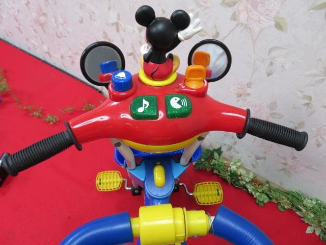 22FF1333 ミッキーマウス　手押し三輪車　ブルー