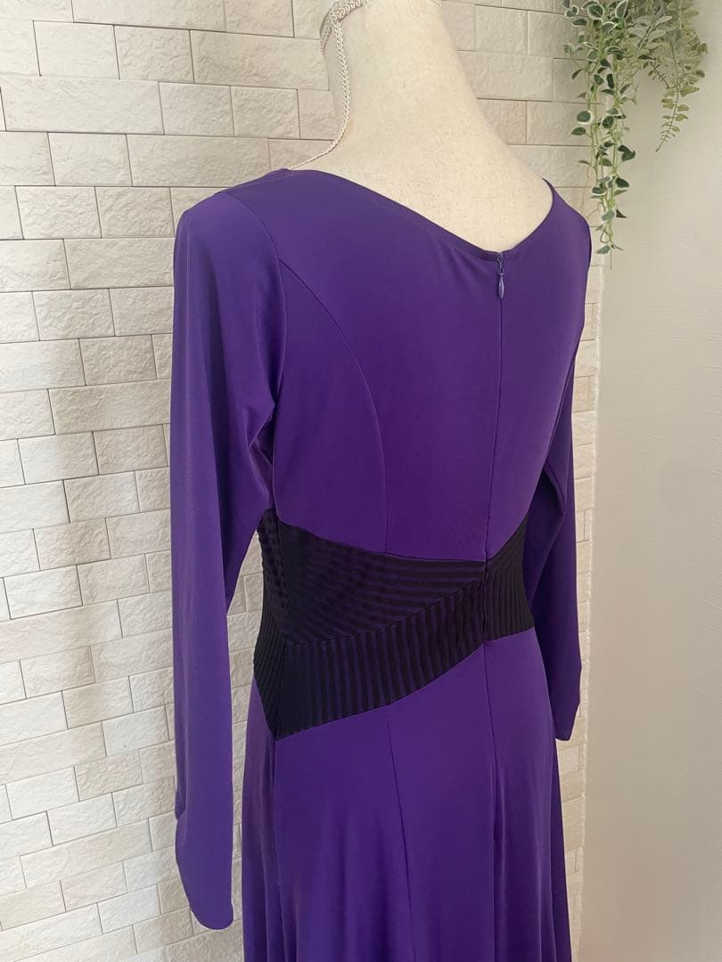 Sanline 社交ダンスワンピース　size11号 紫色 長袖