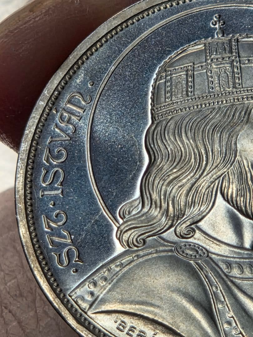 ハンガリー王国　イシュトヴァーン1世逝去1000年記念　5ペンゴ銀貨　1938