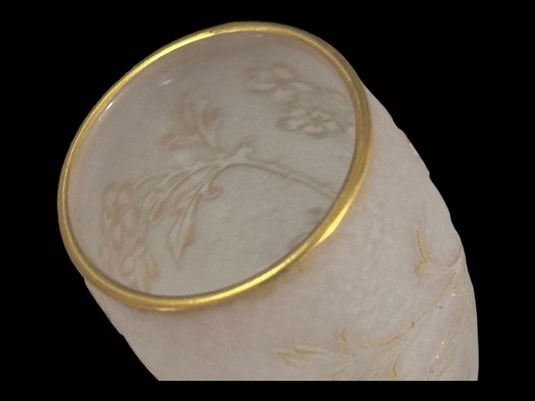 ドームナンシー 花文ミニチュアール ジブレ仕上げ 金彩 花器