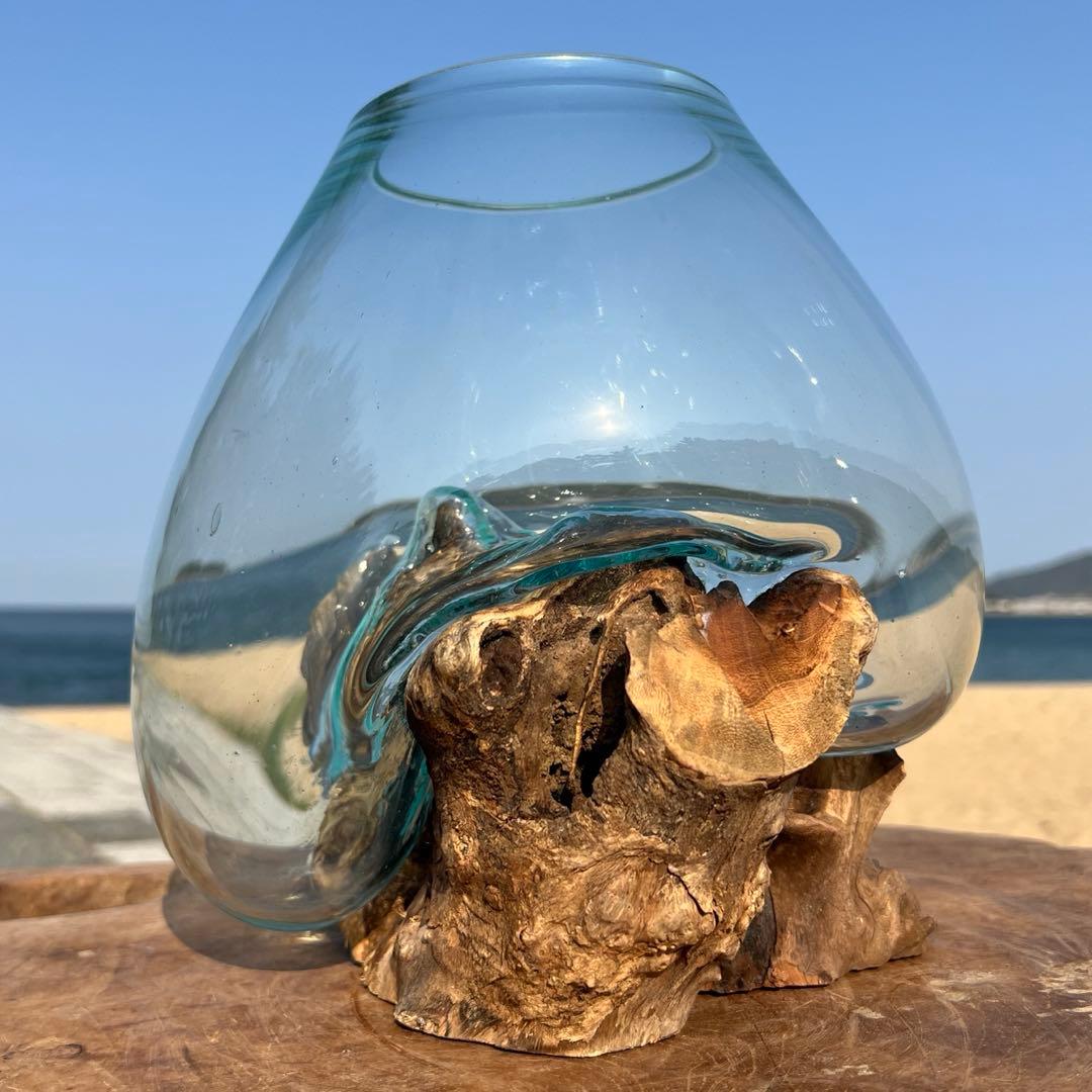 流木ガラス オブジェ特大D 花瓶 金魚鉢 ガーデニング テラリウム 観賞魚 容器