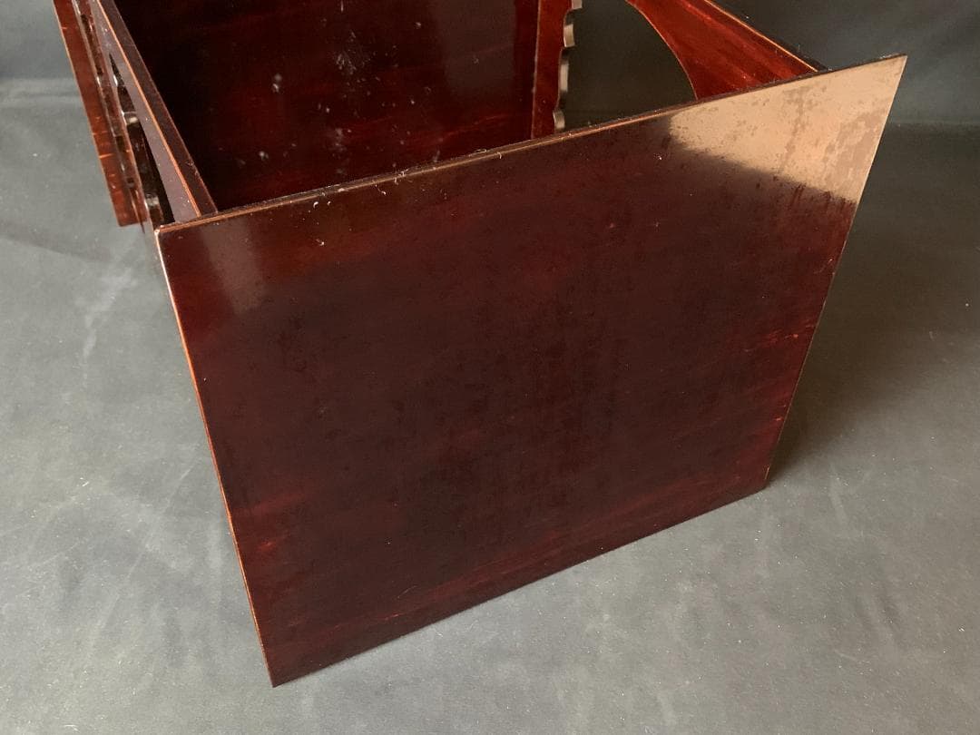 塗師 川瀬表完造 木地 溜塗 水指棚 共箱 茶道具 786