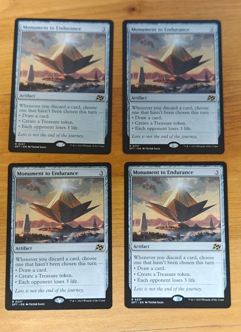MTG 忍耐の記念碑 Monument to Endurance 4枚 英語