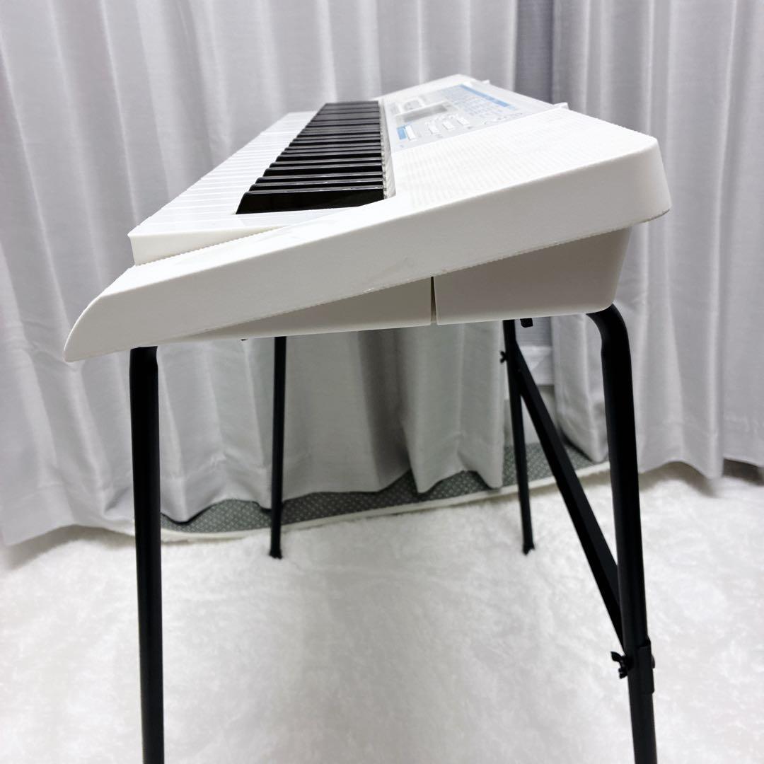 CASIO LK-311 ホワイトキーボード 61鍵 譜面台 台付 動作確認済み