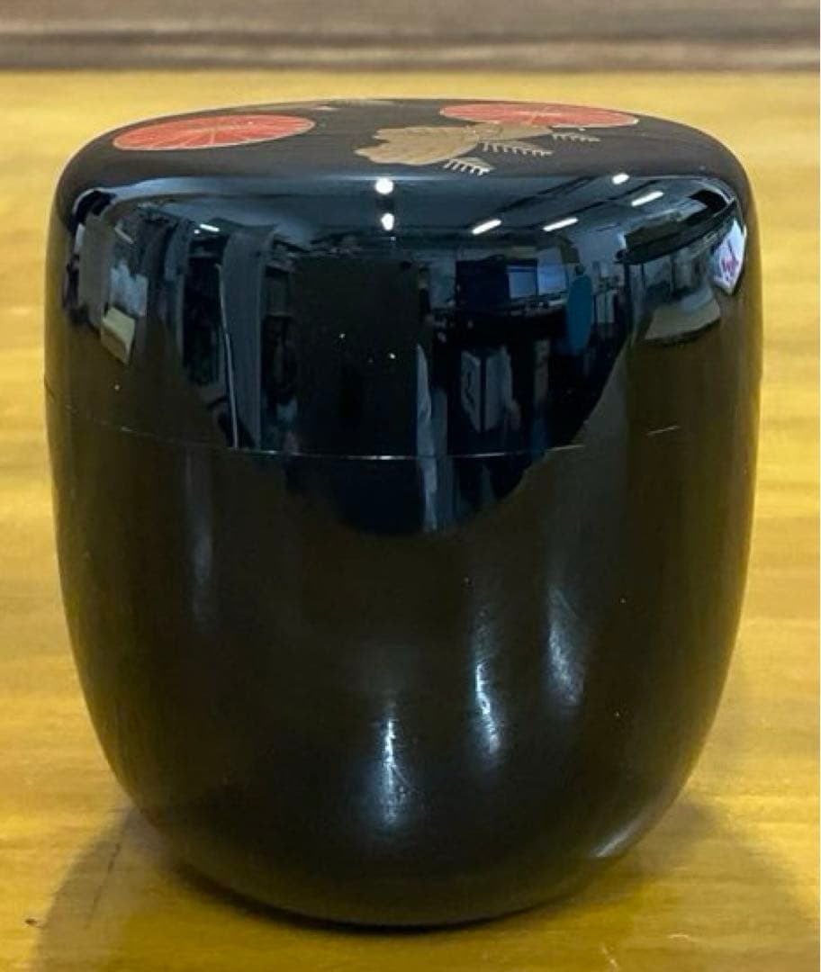 棗　茶道具　高台寺蒔絵　中棗　竹内幸斎 造　友箱付き