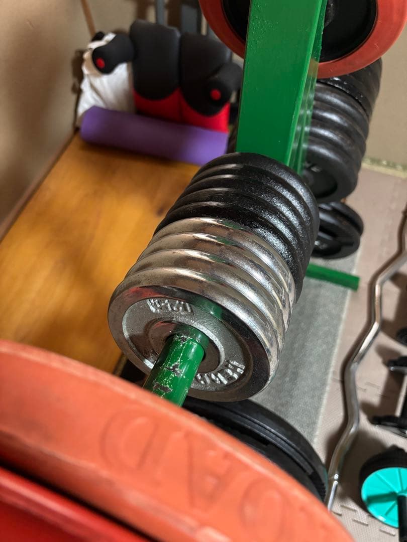 ウエイトセット プレート合計130kg付きダンベル バーベル