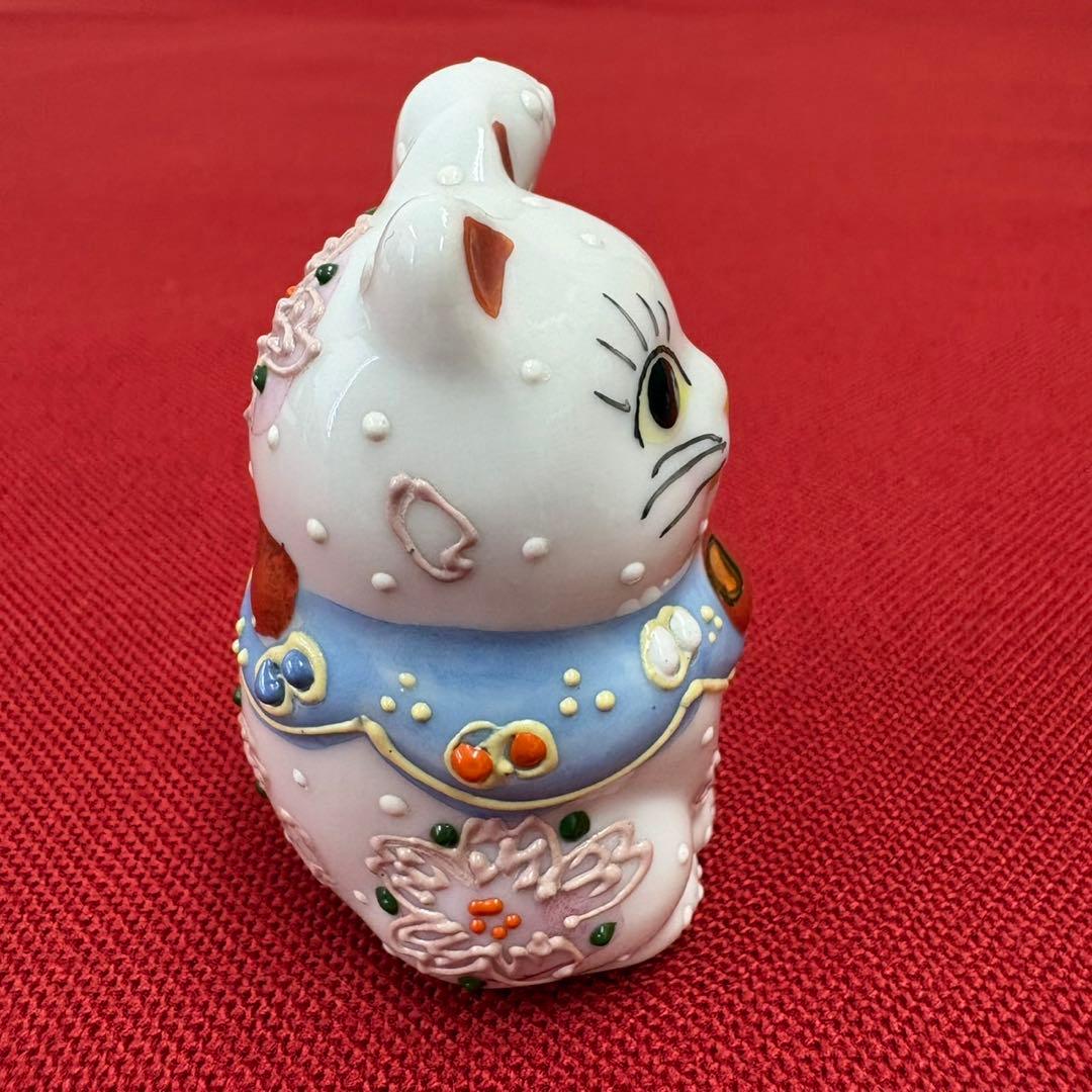 九谷焼 チビ招き猫 3体セット 凸盛