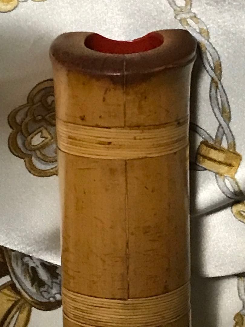 ☆尺八　琴古流　在銘　鼈甲継　約54.5センチ　約440グラム　古い尺八