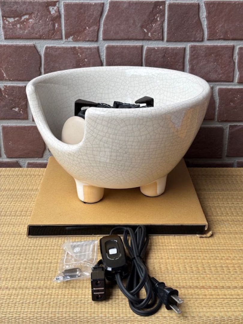 茶道具 野々田商店 白さつま 紅鉢型風炉型電熱器炭型ヒーター B型 敷板・香入付