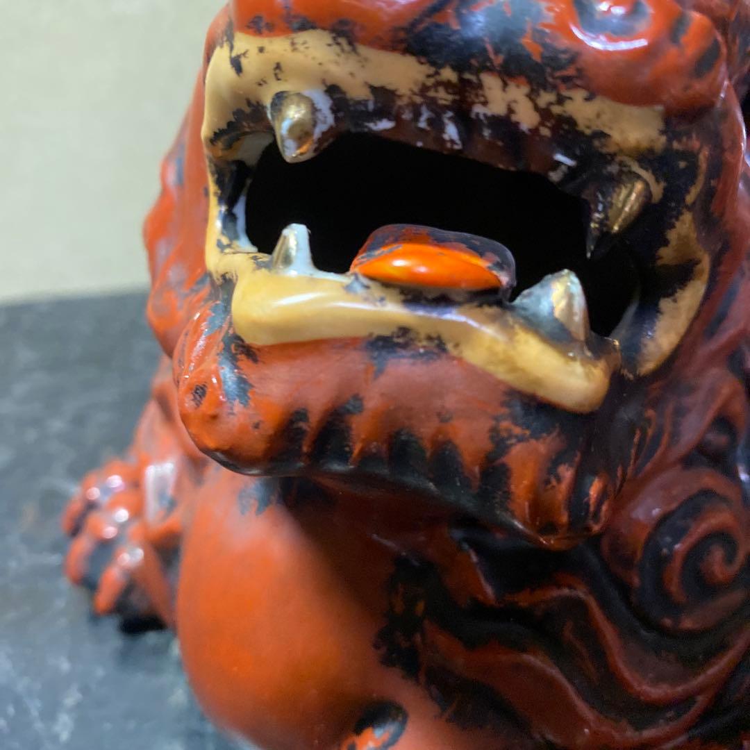 古九谷　赤唐獅子　置物