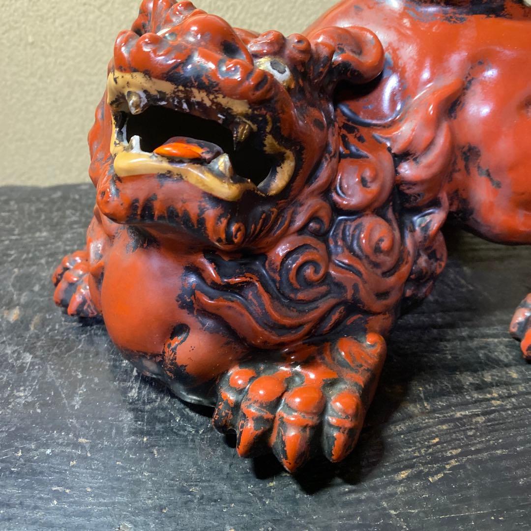 古九谷　赤唐獅子　置物