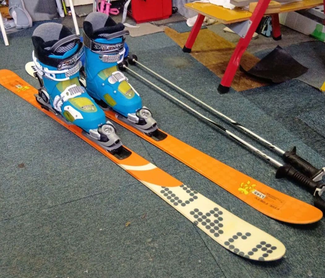 サロモン145cm ブーツ 24.5cm ポール付き …メンテナス済