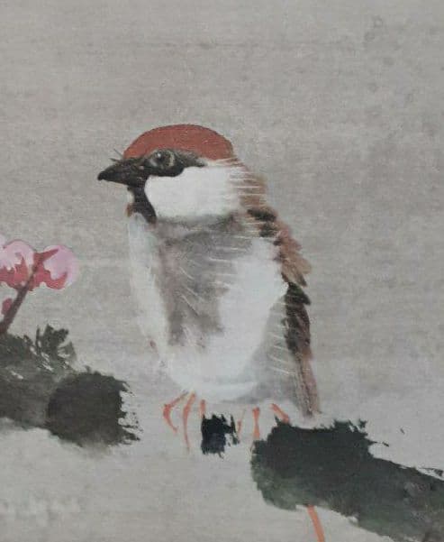 掛け軸/梅雀図/結城素明？