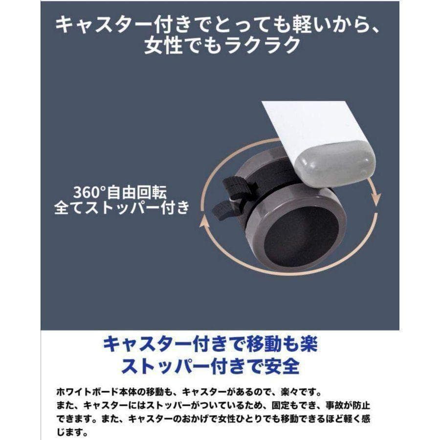 中古　ホワイトボード 移動式 キャスター付き 両面 幅180cm 高さ90cm