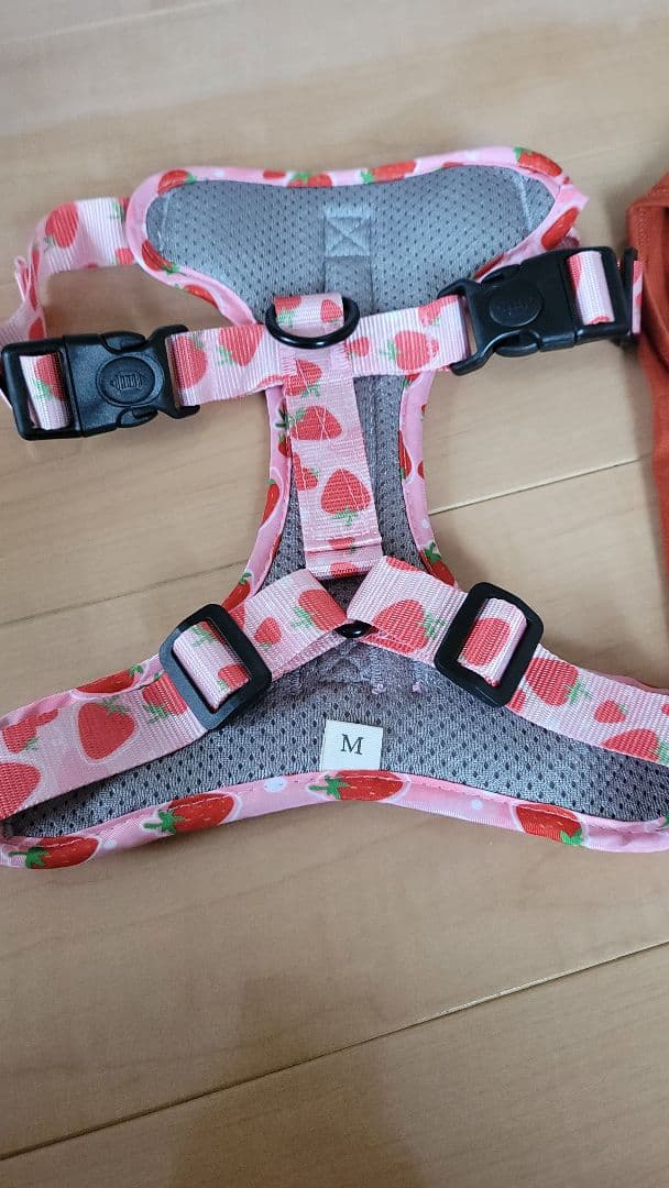 fitwarm 犬服　+　いちご柄 ハーネス Mサイズ