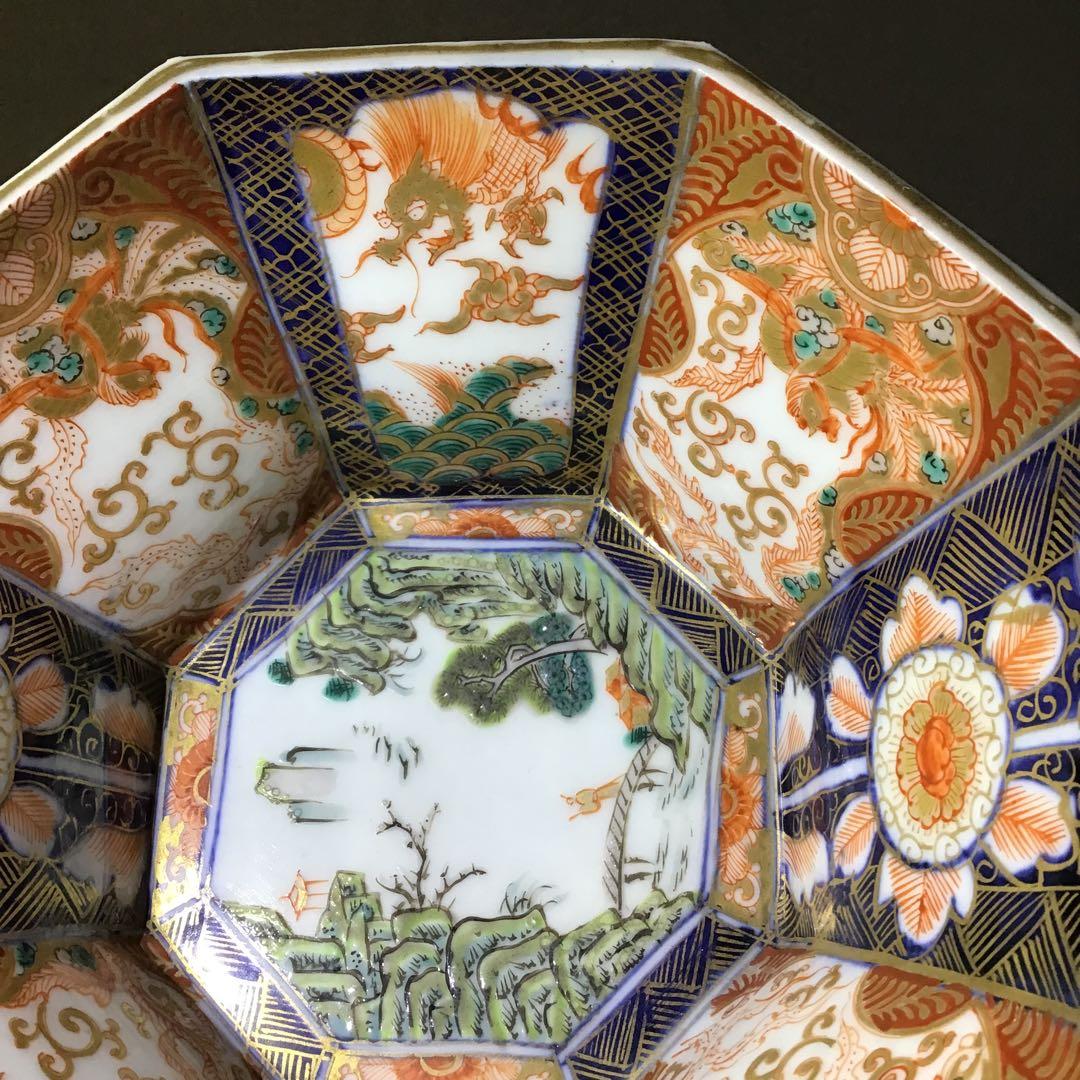 古伊万里　錦手　角鉢　極彩　献上