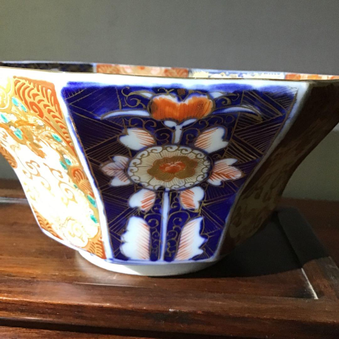 古伊万里　錦手　角鉢　極彩　献上