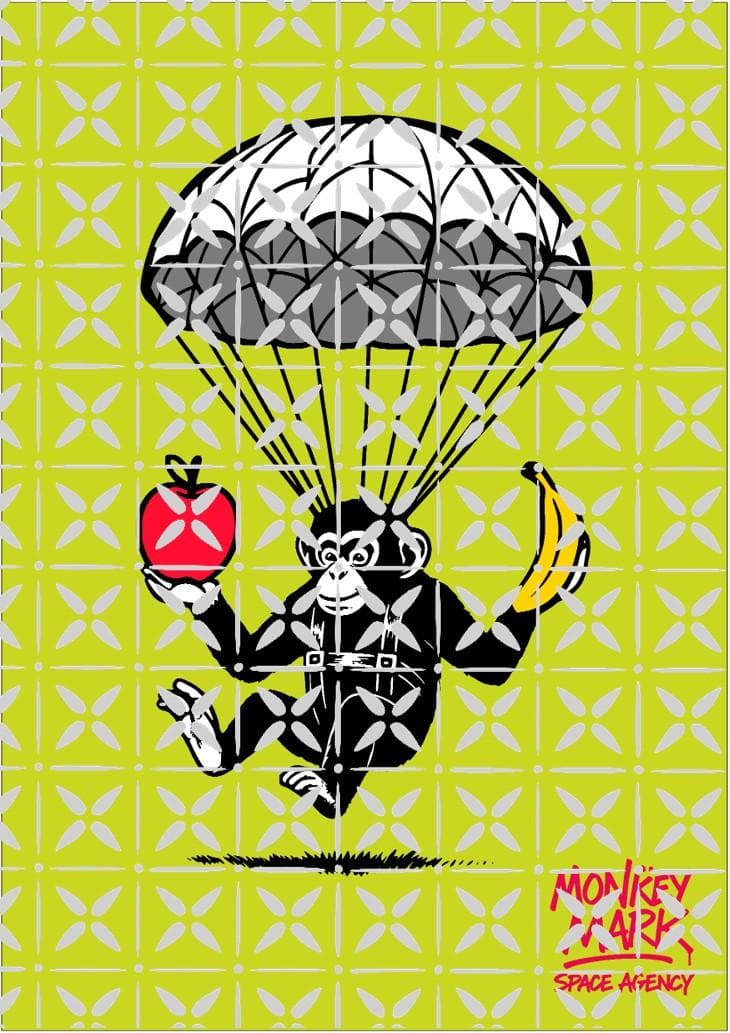 MONKEY MARK フルーツ・パラシュート グラフィックアート A1サイズ