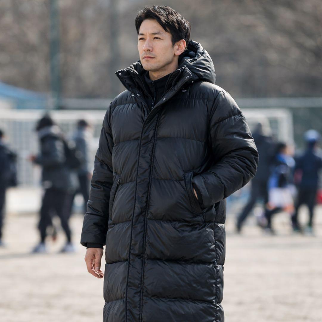 DESCENTE　デサント　刺繍ロゴ 2way フード付 ベンチコート ダウン