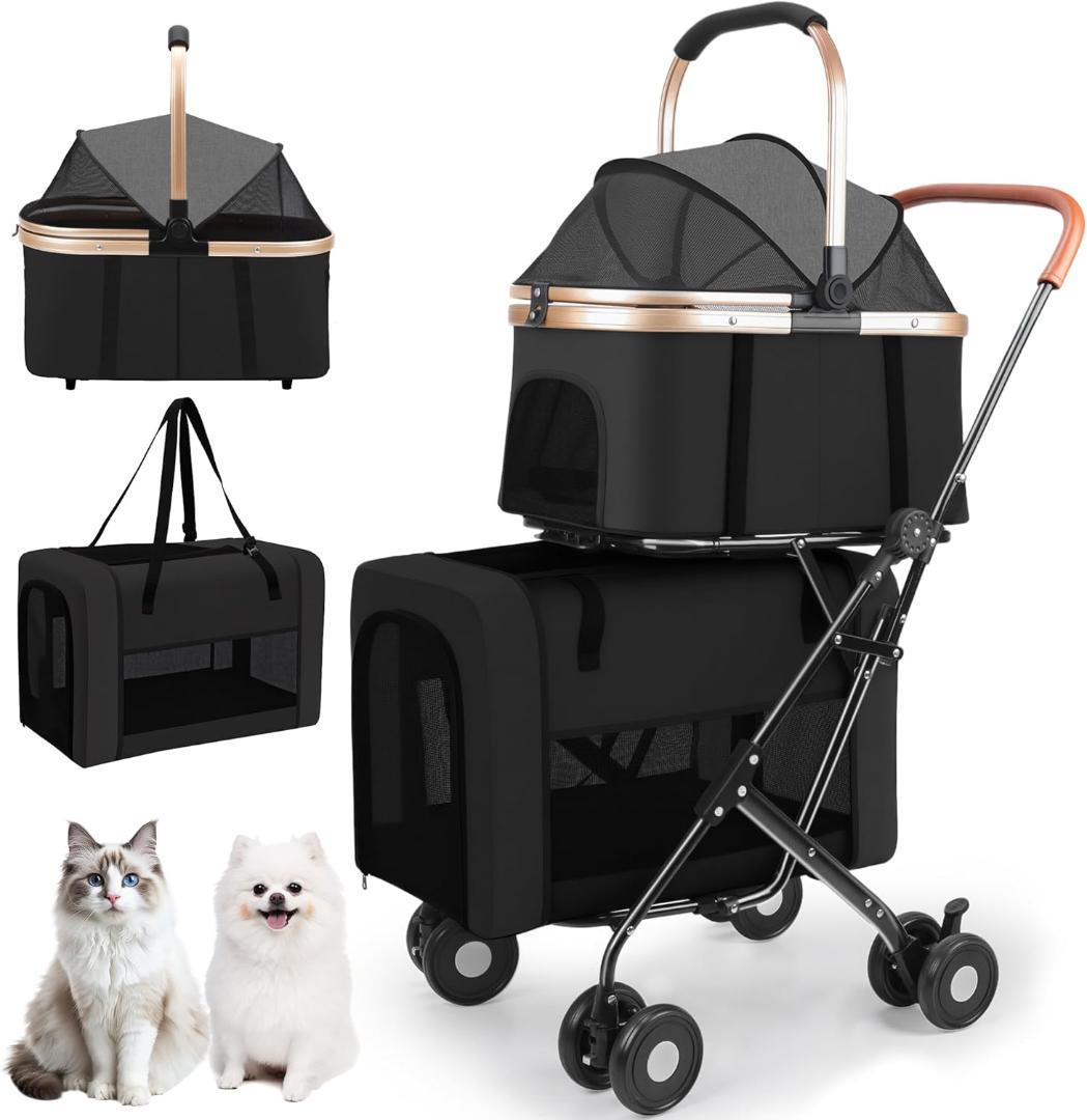 最終値下げ ペットカート 2段 分離型 折りたたみ式 層耐荷重 各20KG