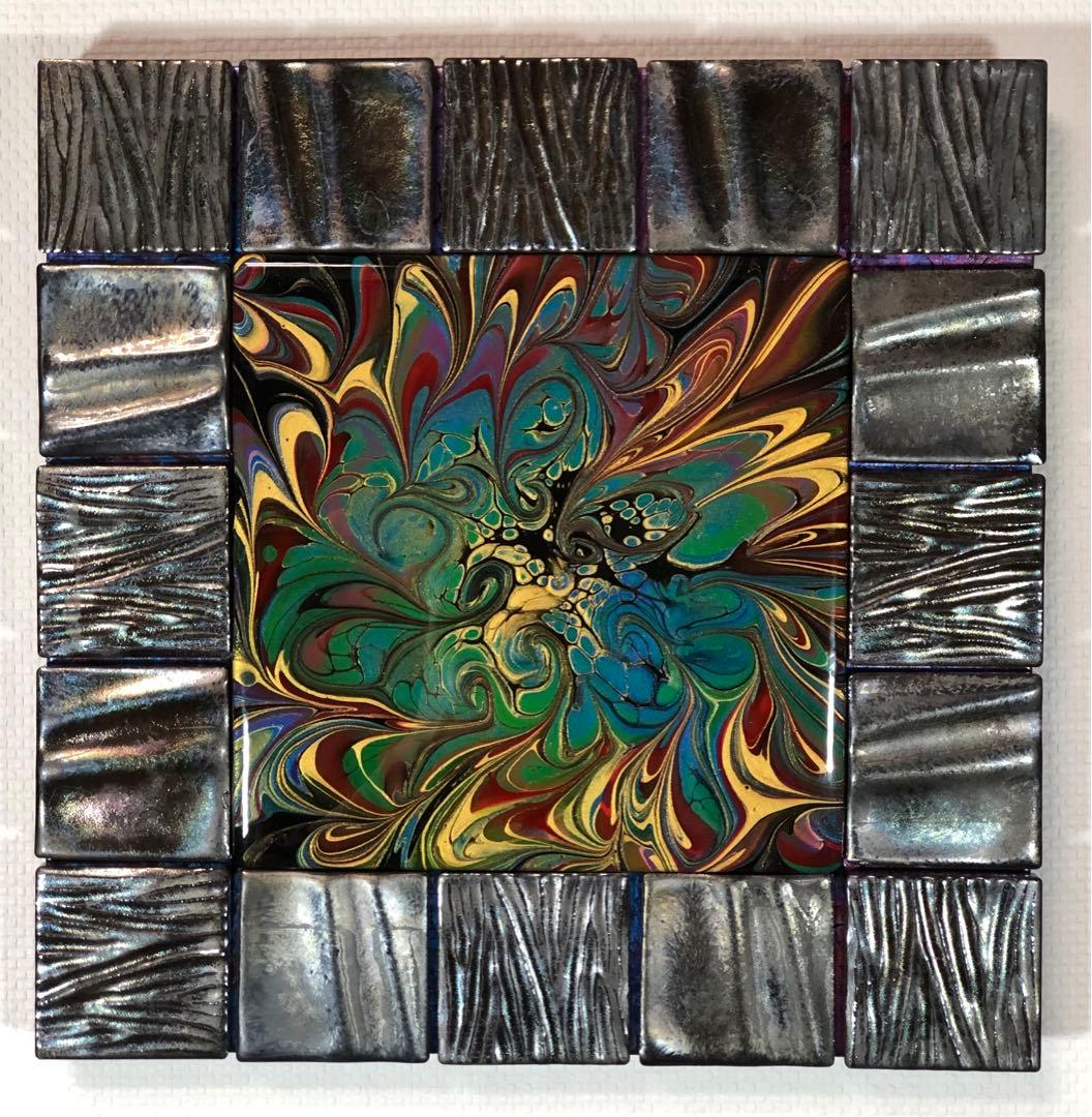 『千賀輝天』フルイドアート　現実アート　抽象画　アクリル画　ポーリングアート