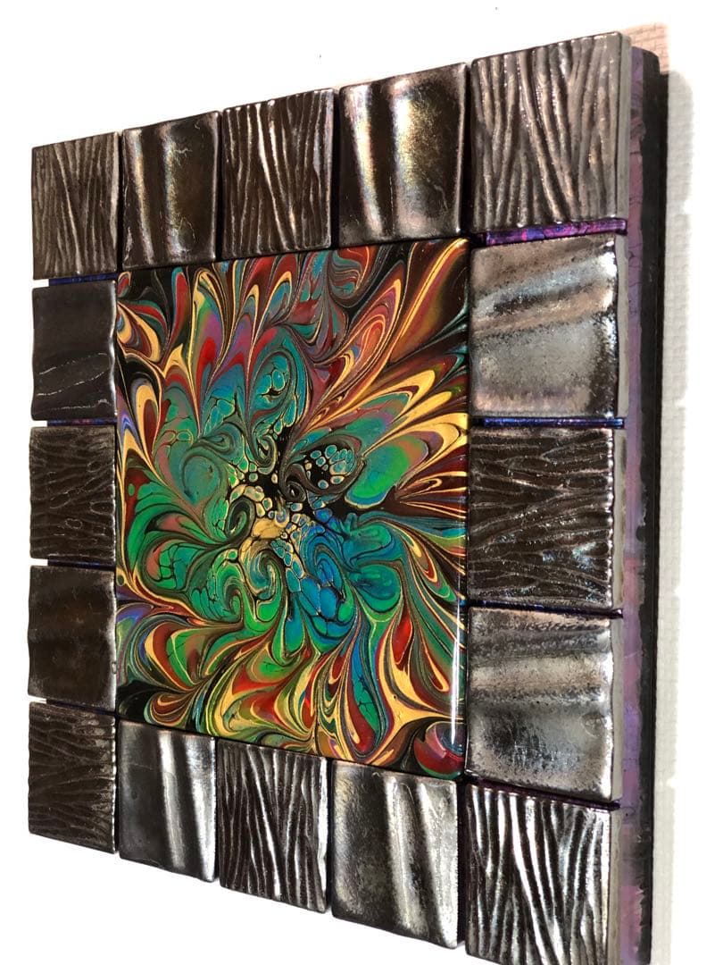 『千賀輝天』フルイドアート　現実アート　抽象画　アクリル画　ポーリングアート