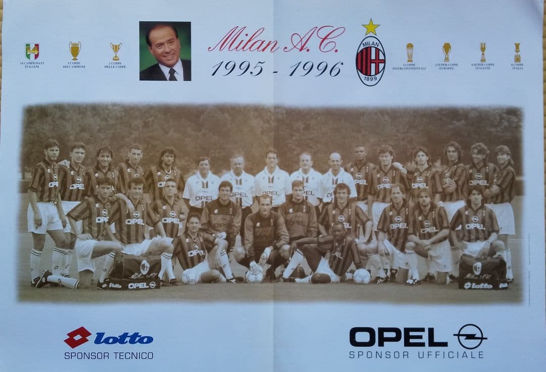 AC ミラン  黄金期ジャンボポスター   A面B面
