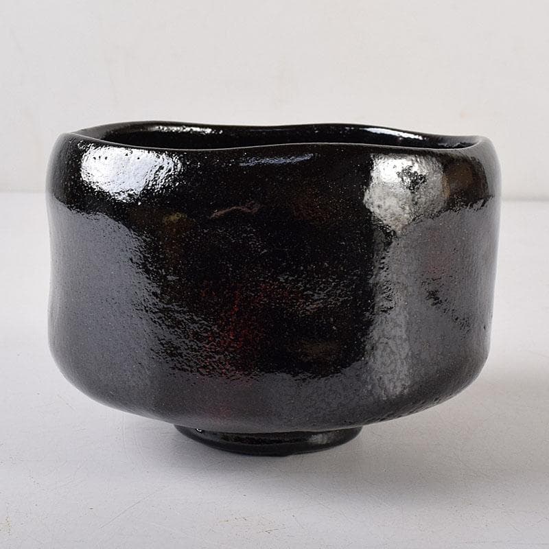 茶道具　楽吉佐衛門　黒楽茶碗　共布共箱　V　R8717