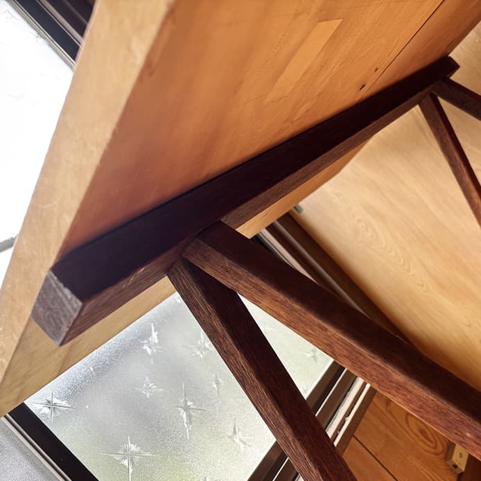 裁ち台　木製　一枚板　二枚組　脚付き　166.7×80×78（組んだサイズ）