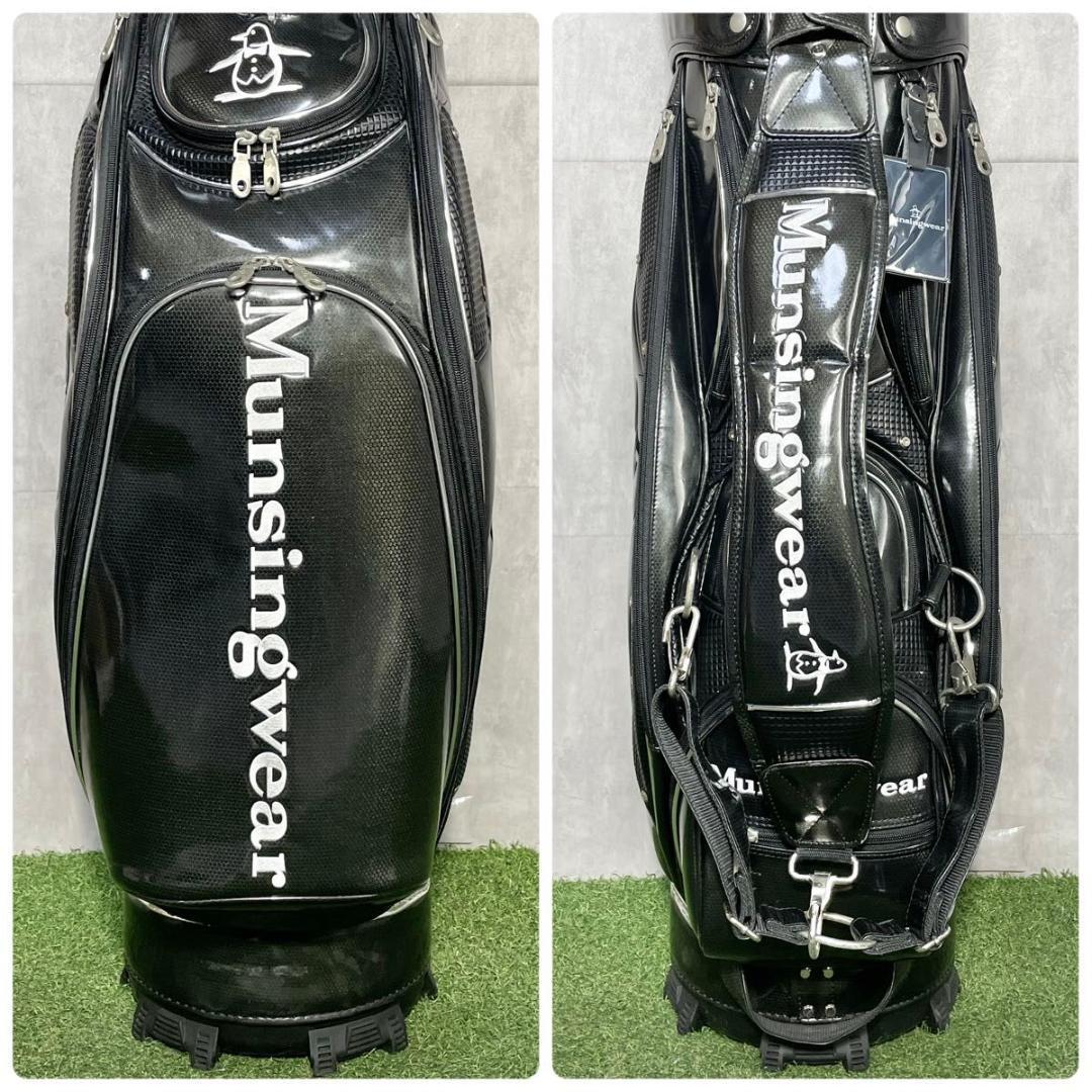 マンシングウェア キャディバッグ ゴルフバッグ エナメル 3点式 ツアーモデル