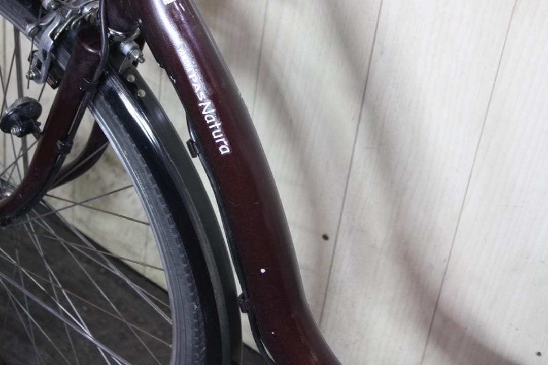電動アシスト自転車 ダークブラウン 前カゴ付き