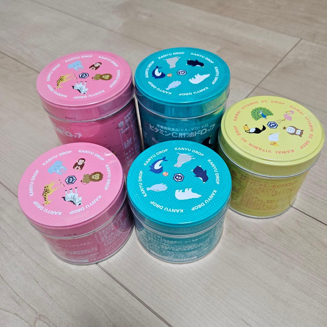 河合　肝油ドロップ　５缶セット