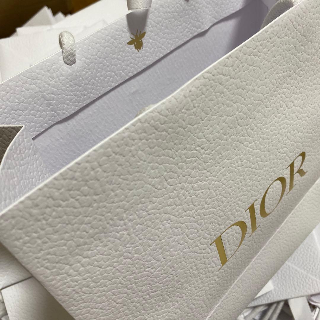 Dior ショップ袋 白 レザー調　ラッピング付き