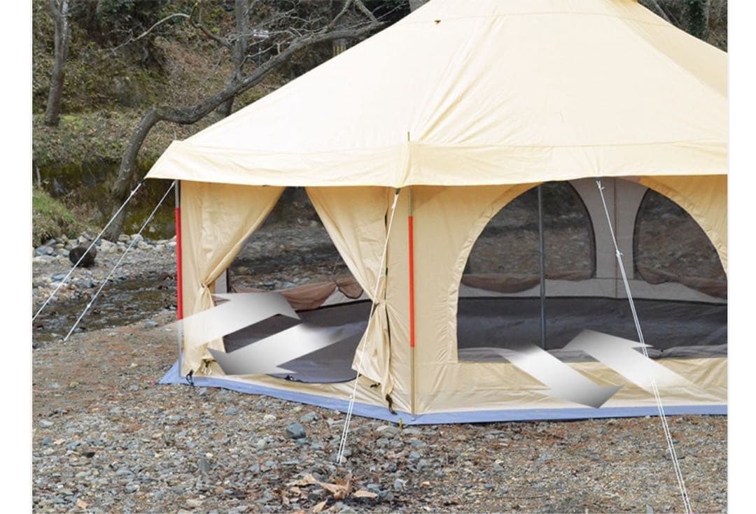 DOD タケノコテント　グランドシート付き　ベージュ　t8-495