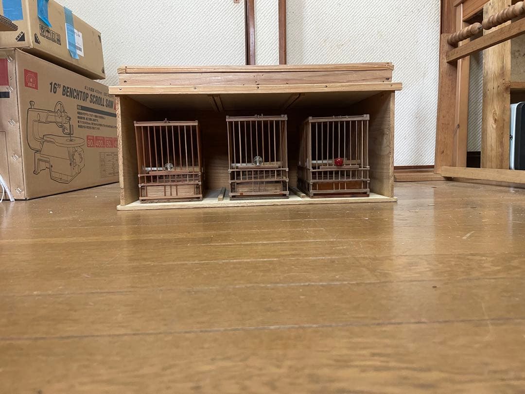 メジロ籠3個　寝かせボックスセット