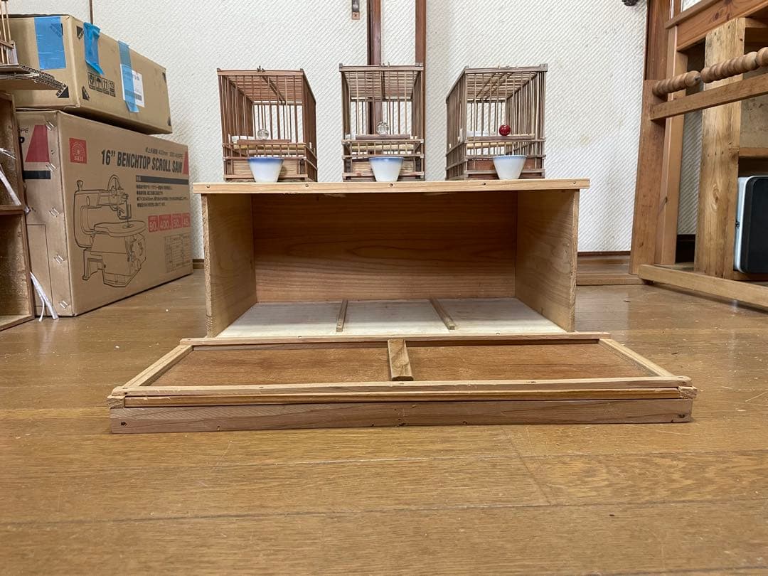 メジロ籠3個　寝かせボックスセット