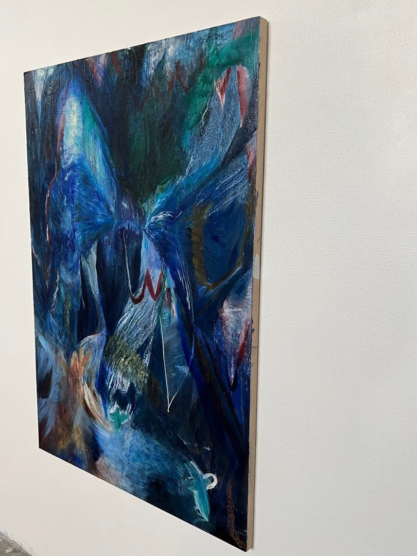 【P50号】good blue(cave) 油絵 oil painting