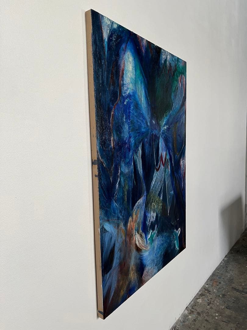 【P50号】good blue(cave) 油絵 oil painting