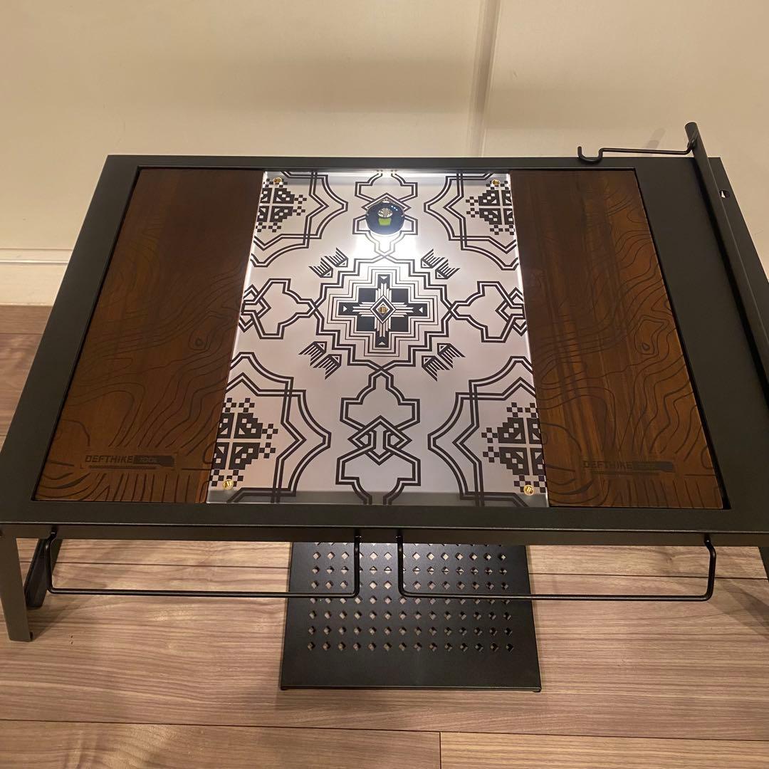 IGTテーブル アクリル天板＋ビルトインLEDライト 木製おしゃれ天板2枚セット