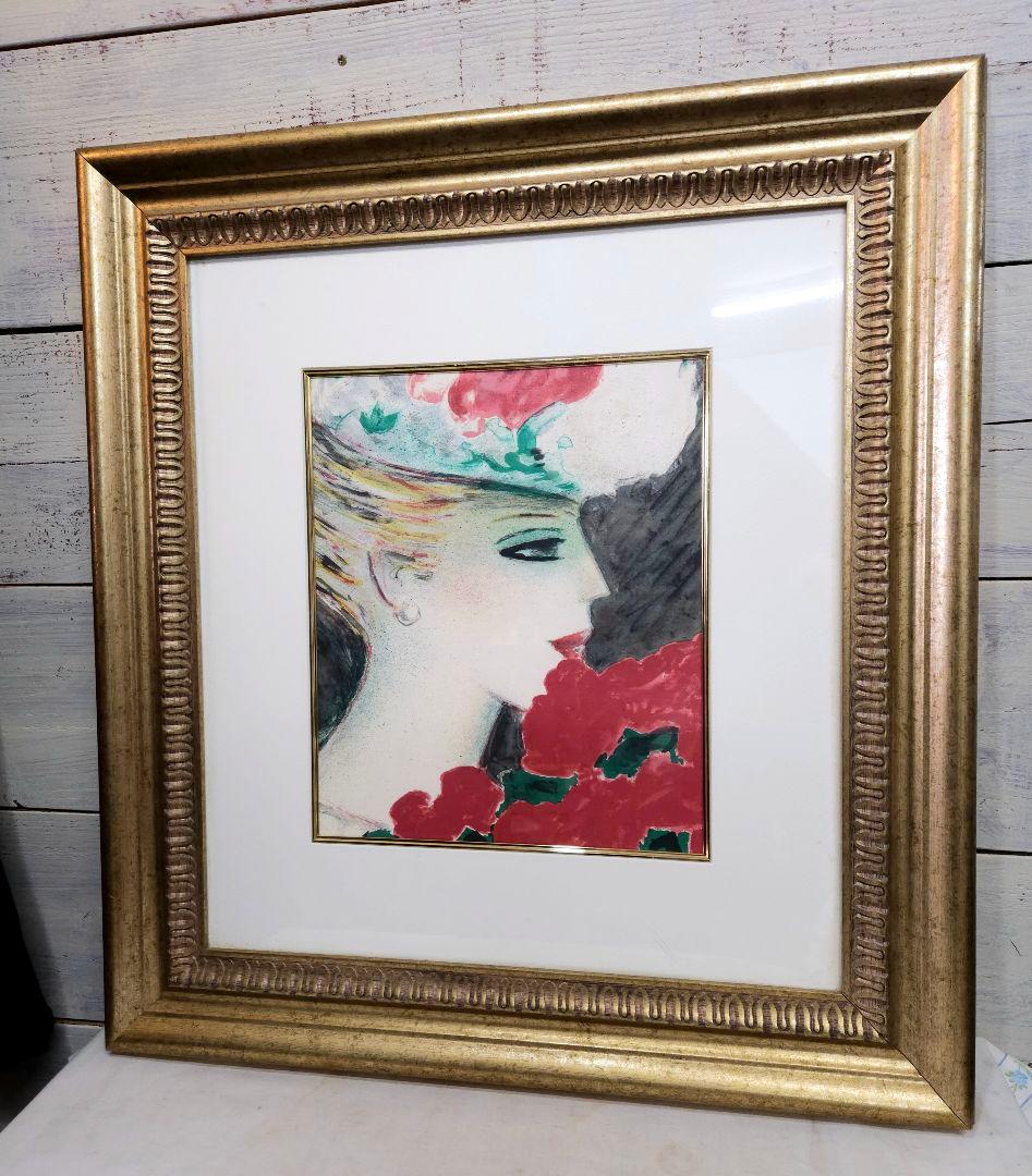 ジャン・ピエール・カシニョール 作 「赤い花束」 リトグラフ