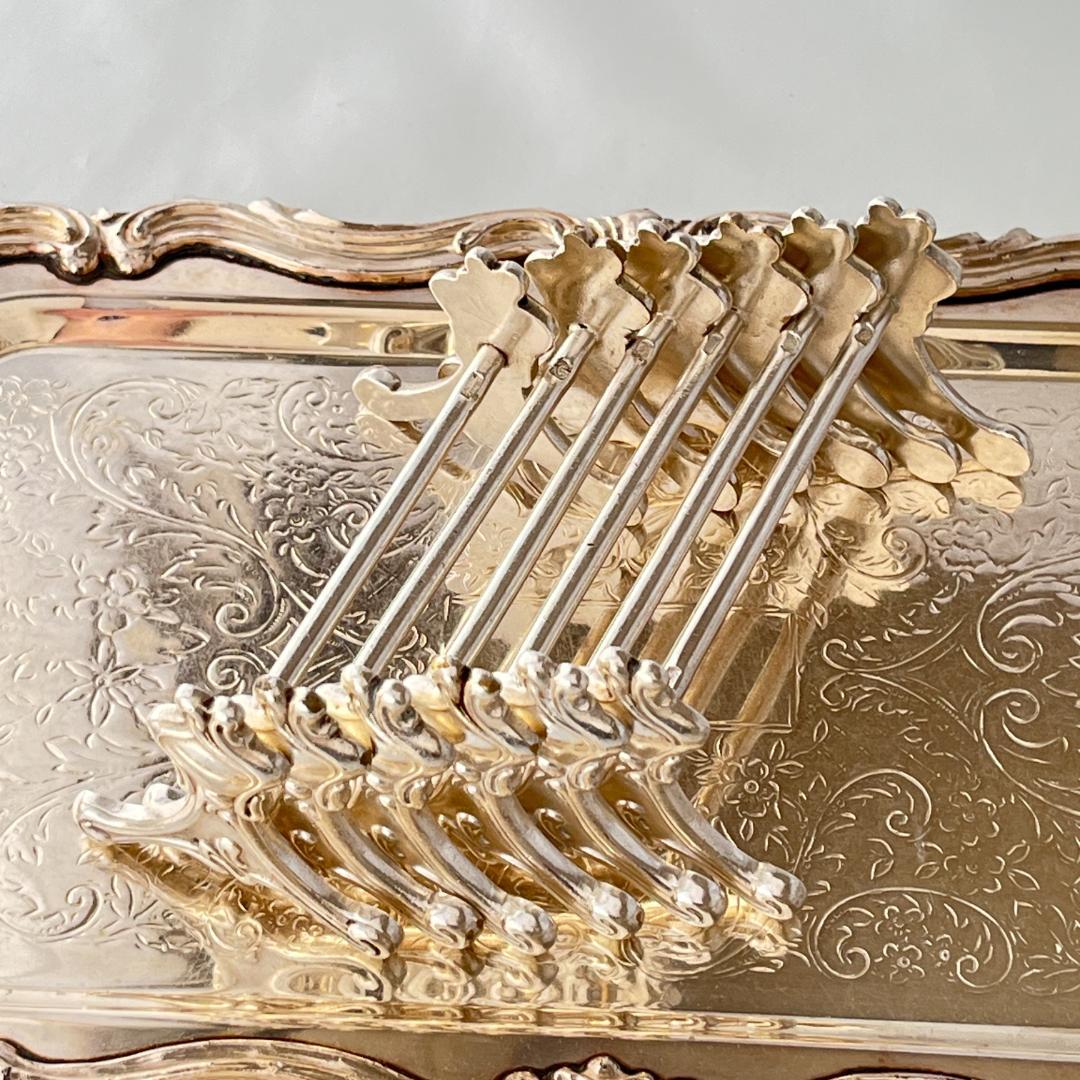 【仏蘭西】 アール・ヌーボーのナイフレスト 6個組 Art Nouveau