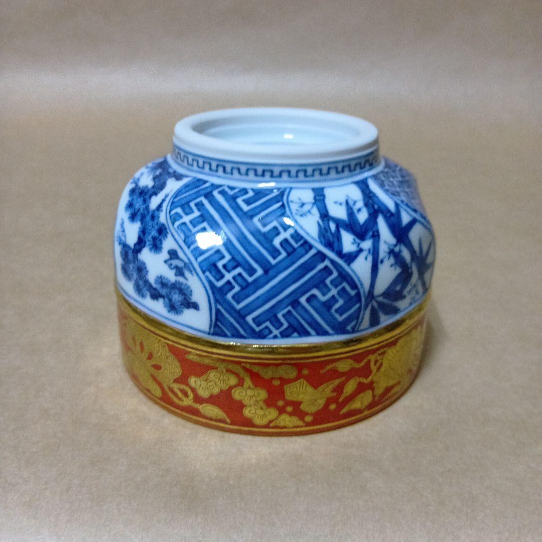 茶道具　金襴手祥瑞腰捻茶碗