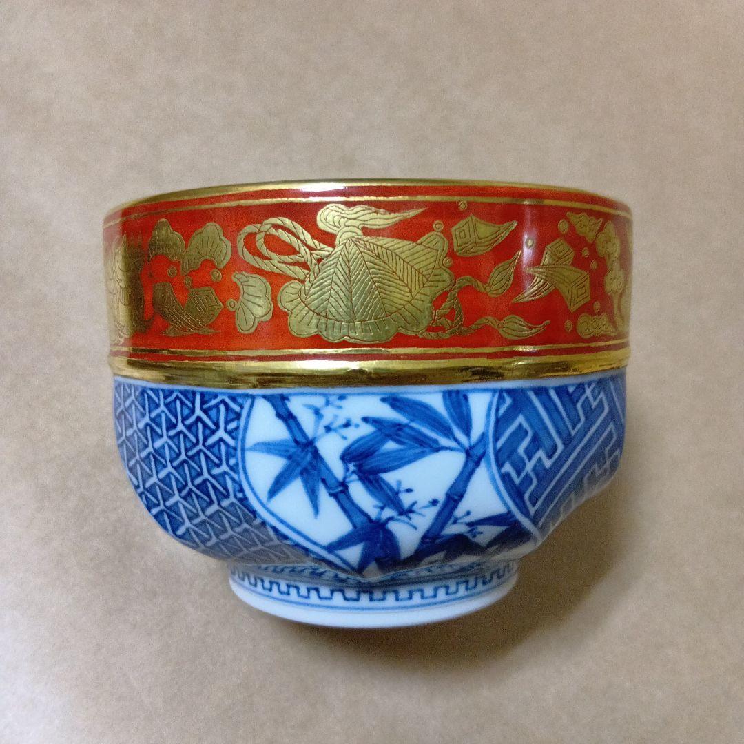 茶道具　金襴手祥瑞腰捻茶碗